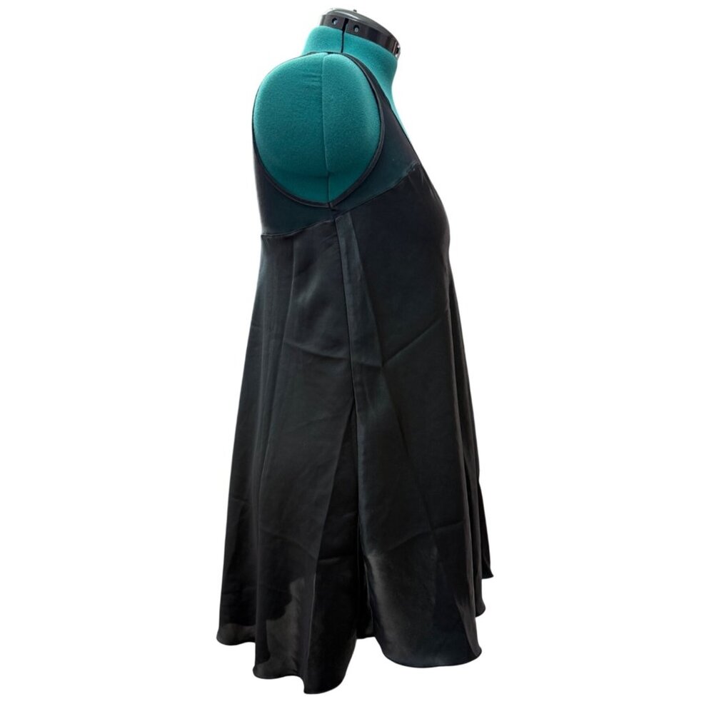 Black Sleeveless A-Line Slip Nightgown By Sesaci Mid-Length Women Medium Vintage - Picture 3 of 13
